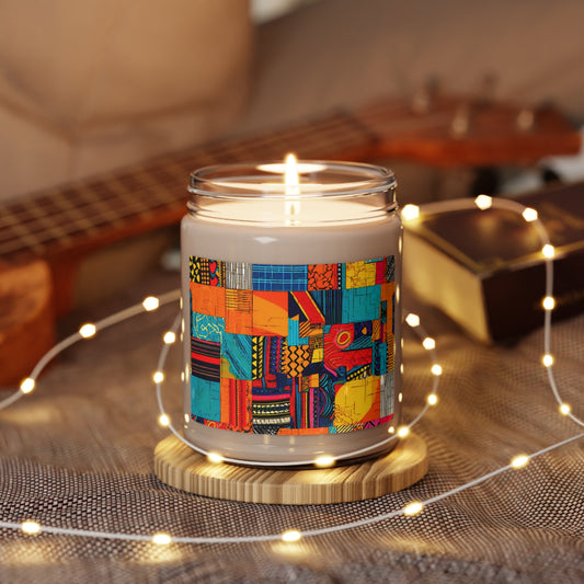 Tribal Print Scented Soy Candle, 9oz