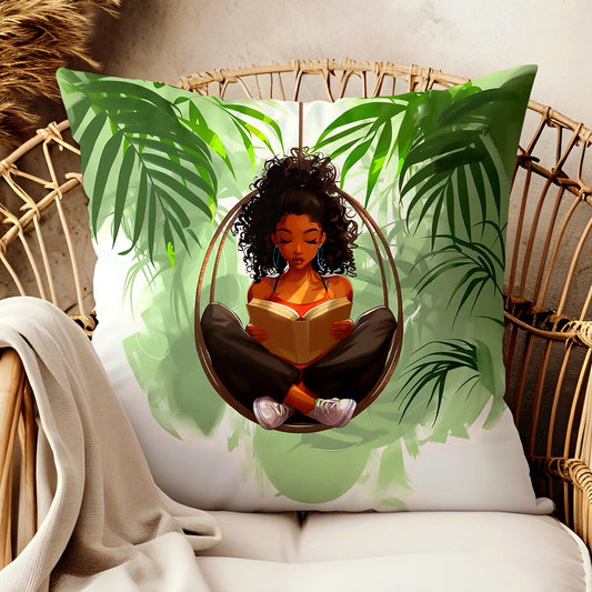 Book Lover African American Pillow