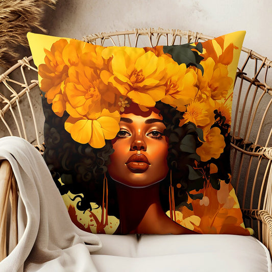 Happy Color African American Pillow
