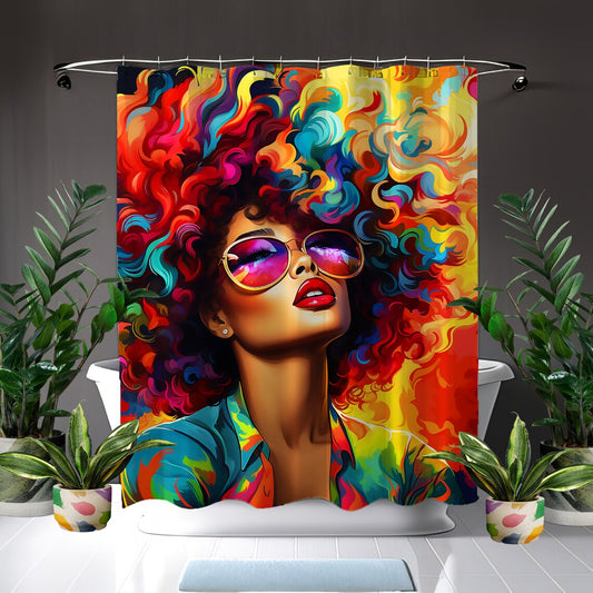 Colorful Beauty African American Shower Curtain
