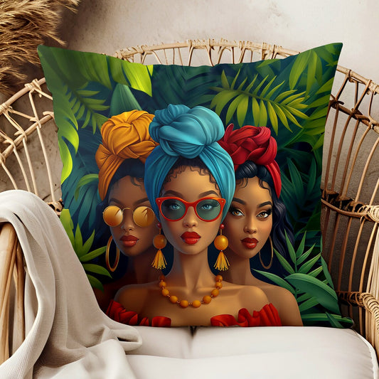 Melanin Tropics African American Pillow
