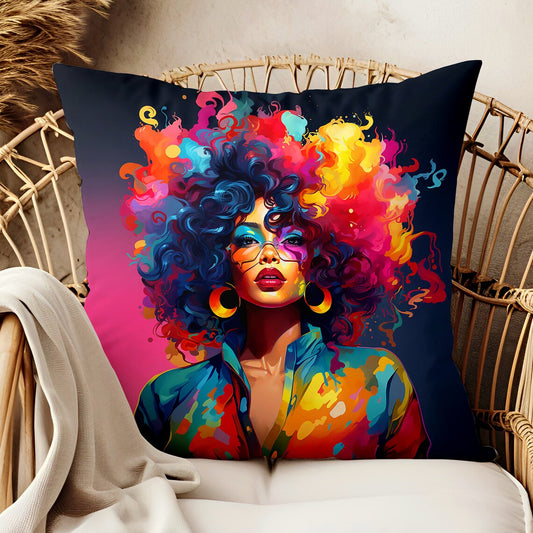 Rainbow Diva African American Pillow