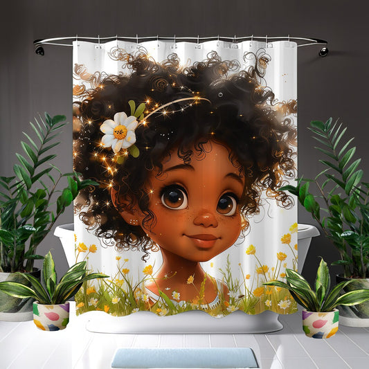 Pretty Girl African American Shower Curtain