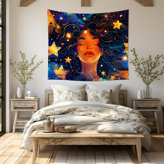 Among the Stars African American Indoor Wall Tapestry